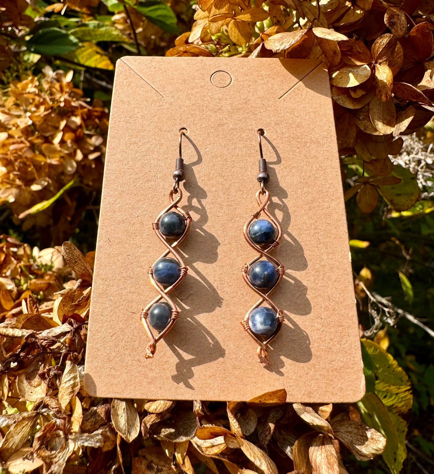 Sodalite Earrings in Copper