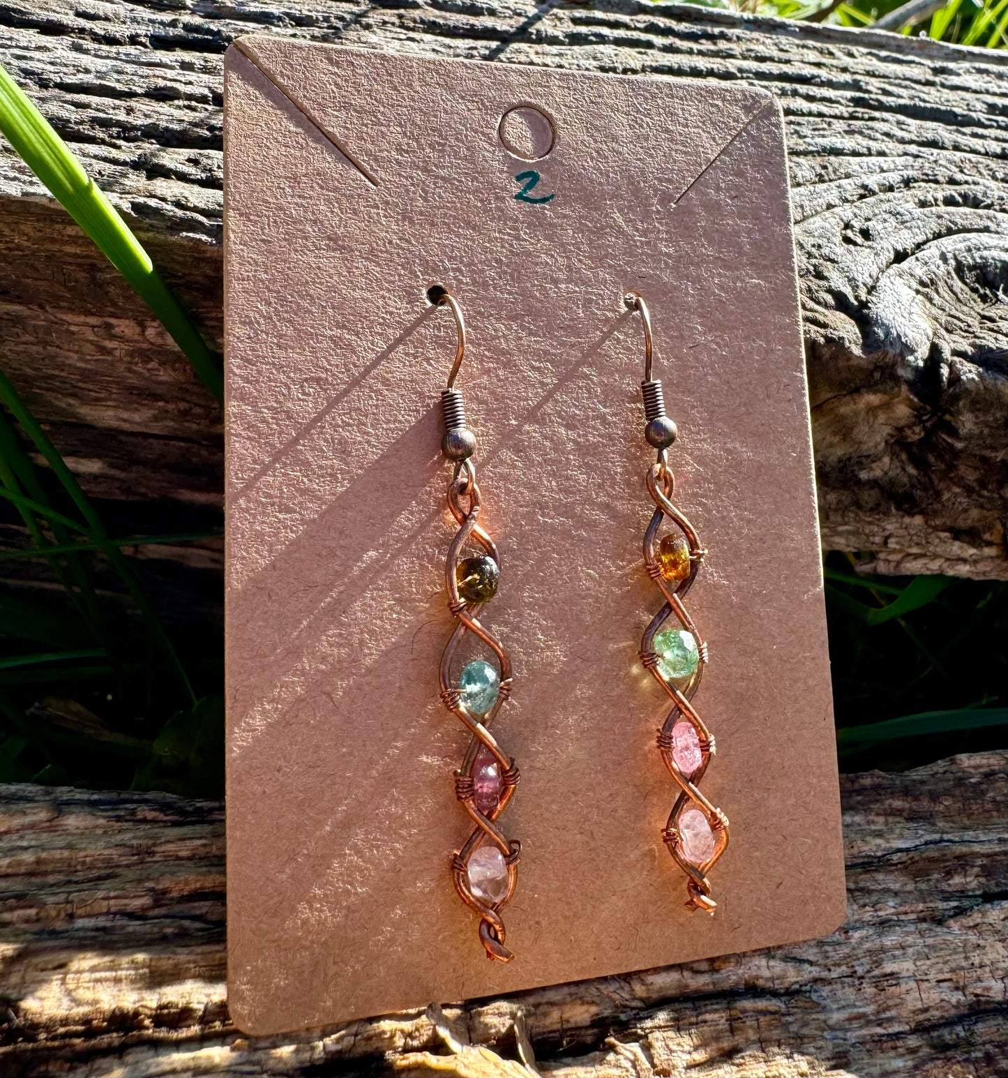 Tourmaline Earrings in Copper 2