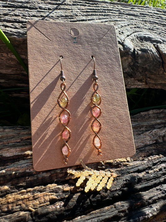 Tourmaline Earrings in Copper 1