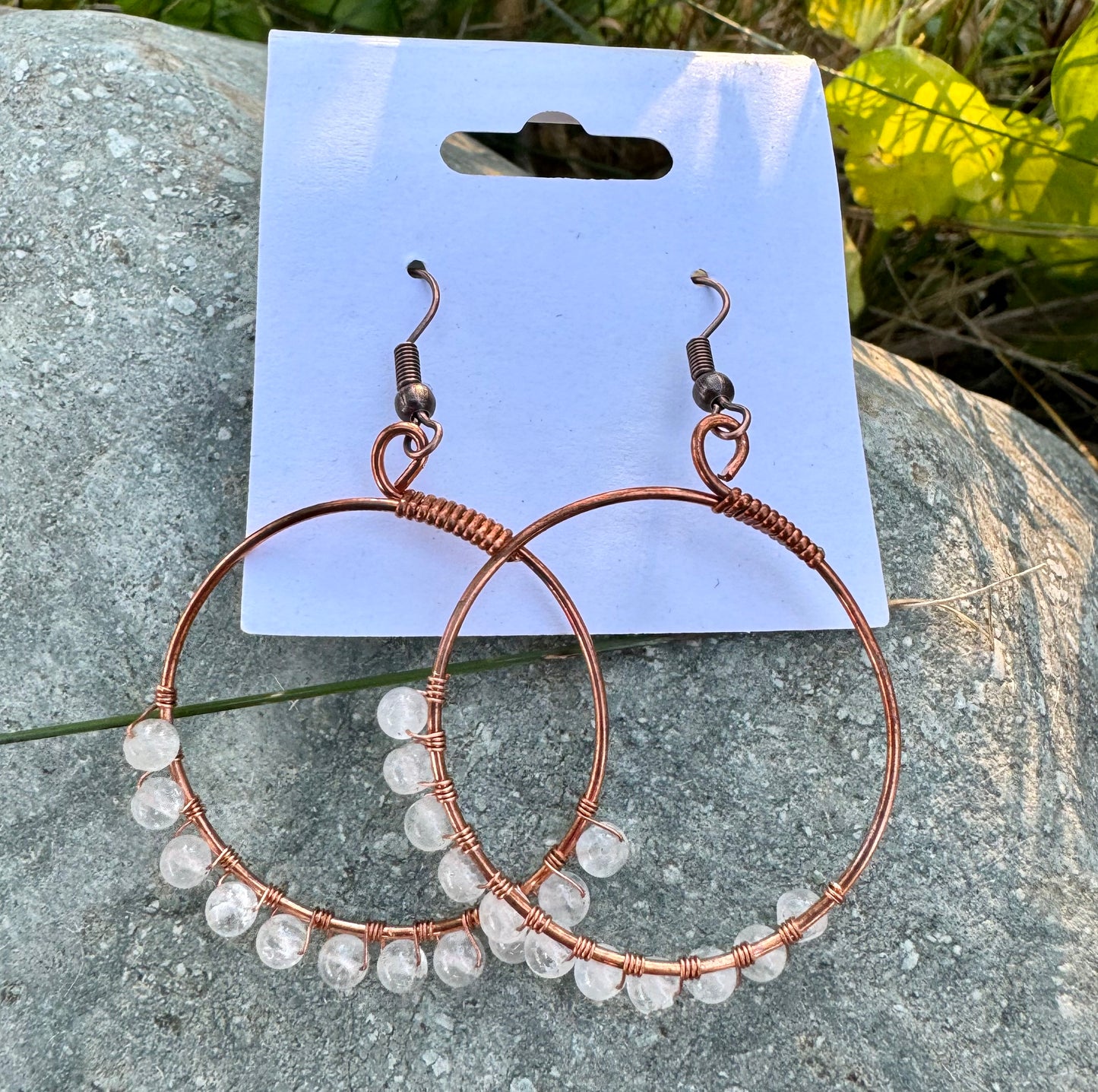 Quartz Copper Hoops