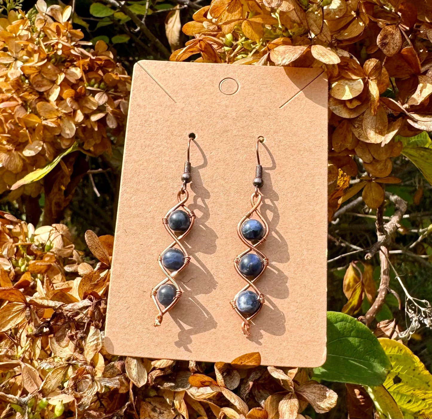 Sodalite Earrings in Copper