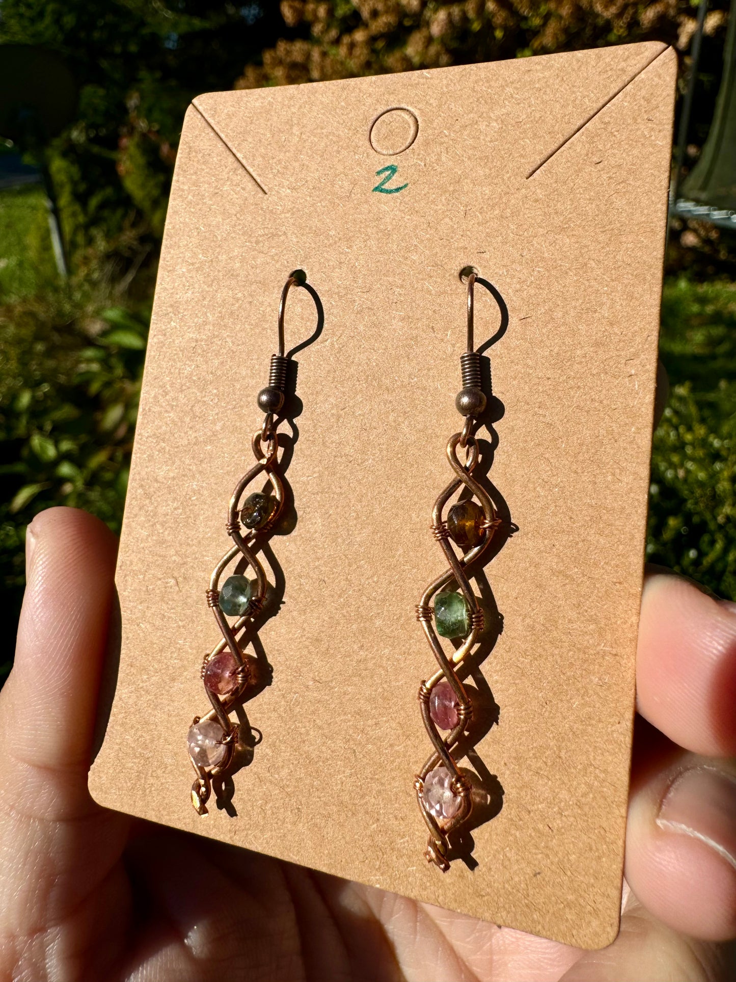 Tourmaline Earrings in Copper 2