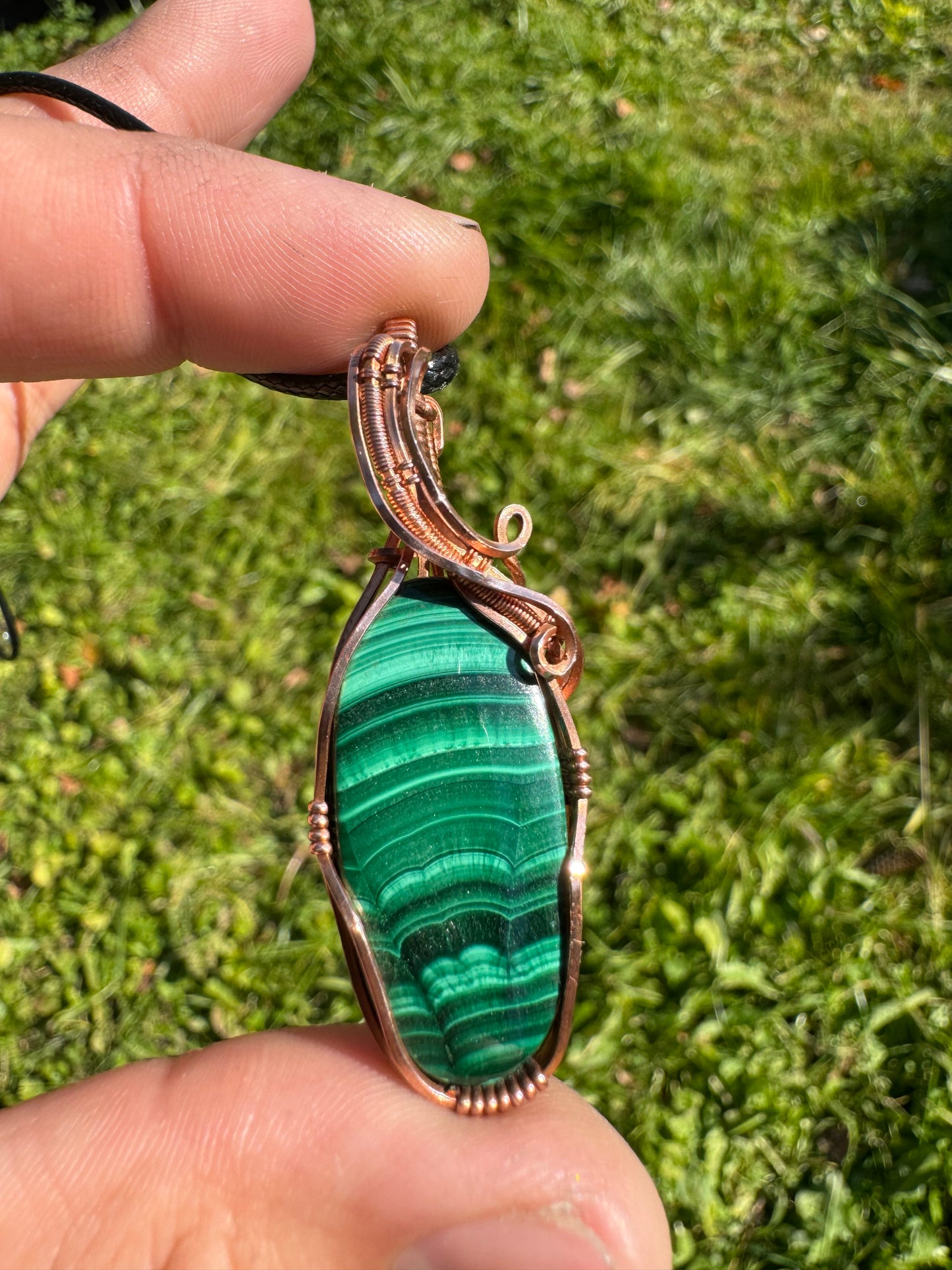 Malachite in copper