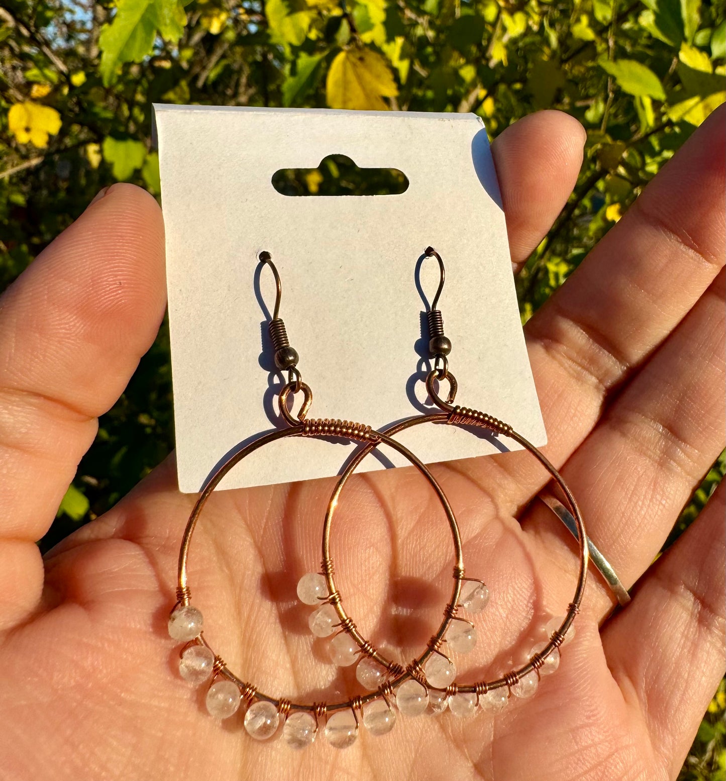 Quartz Copper Hoops