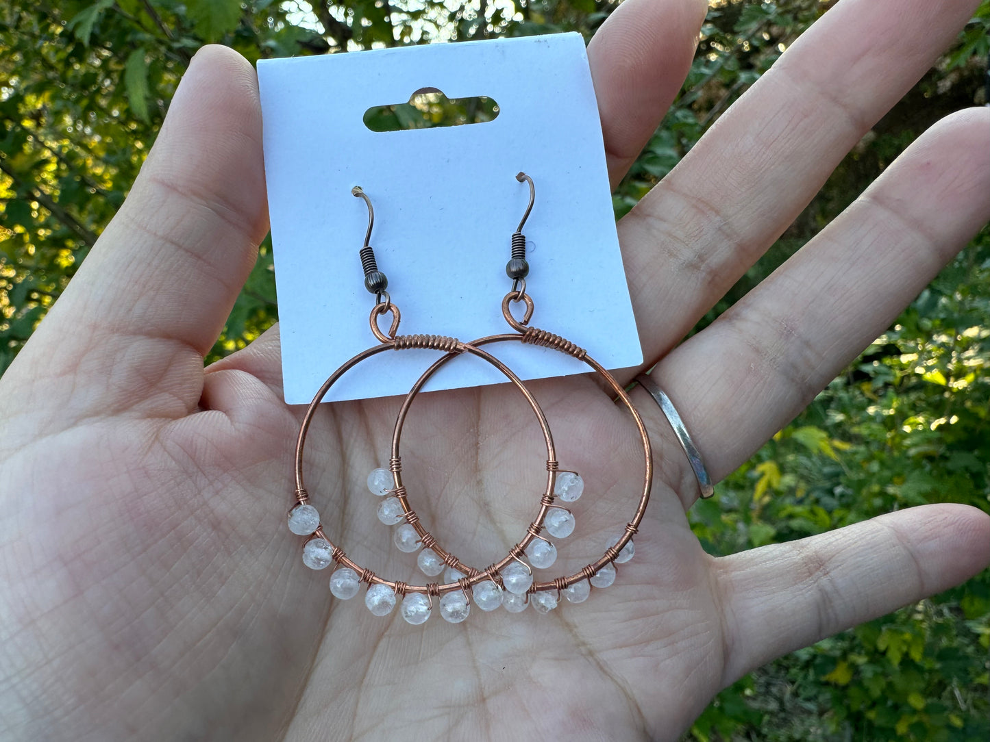 Quartz Copper Hoops