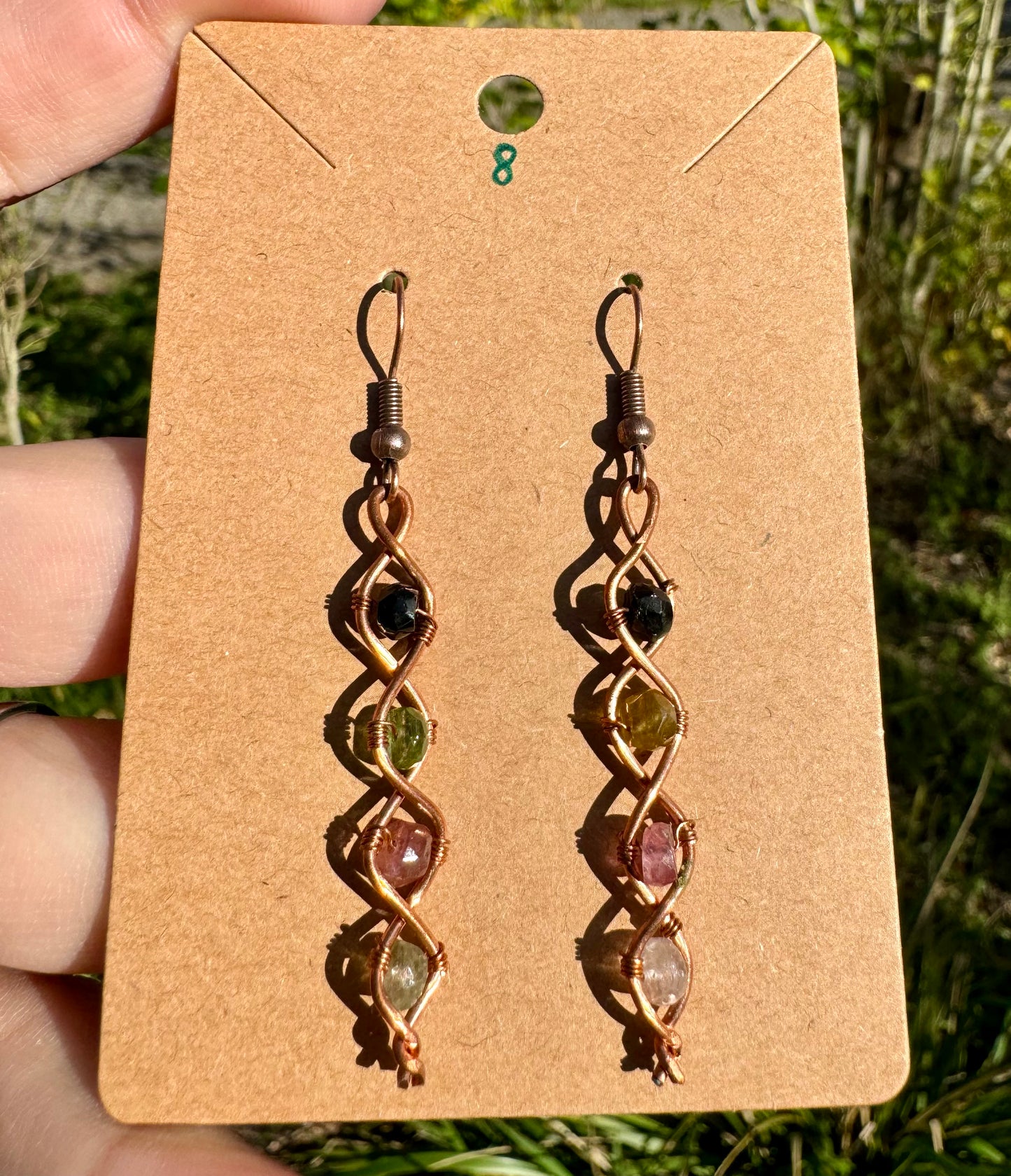 Tourmaline Earrings in Copper 8