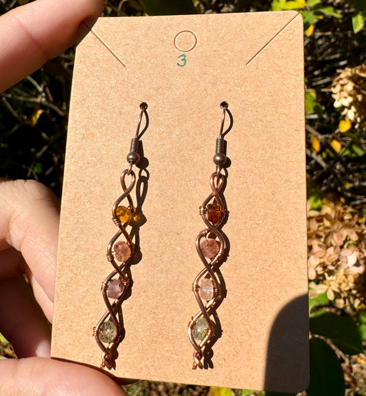 Tourmaline Earrings in Copper 3