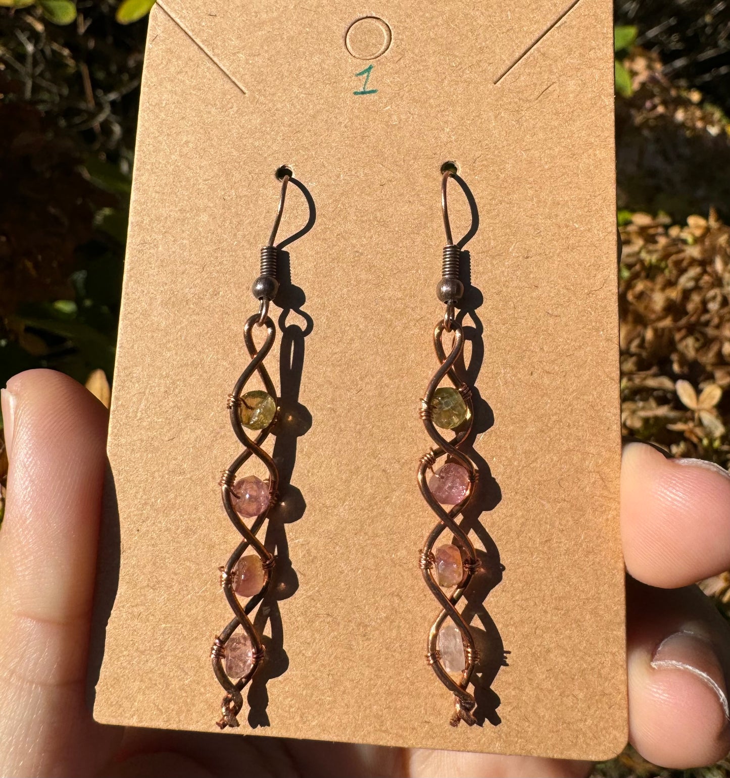 Tourmaline Earrings in Copper 1