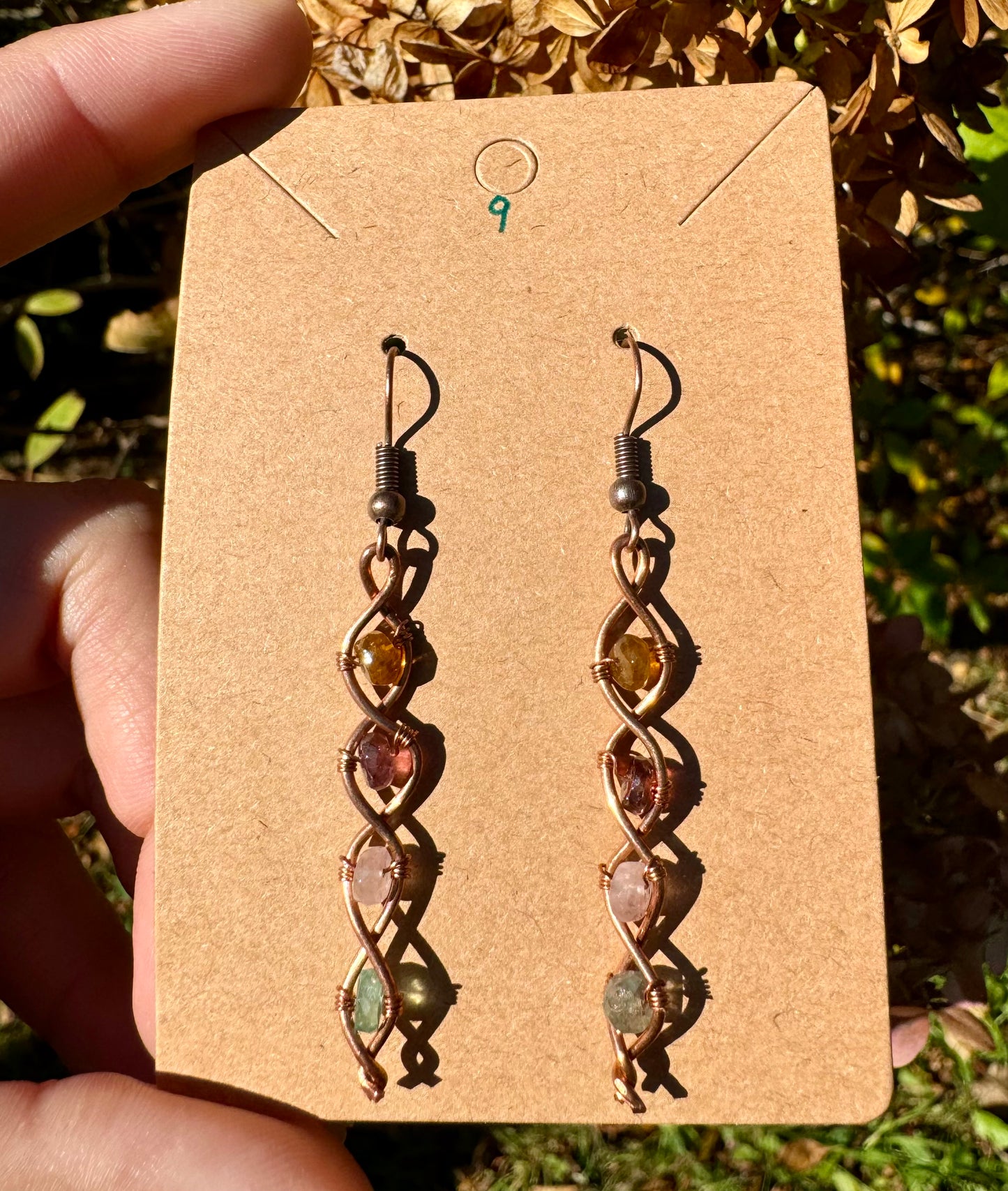 Tourmaline Earrings in Copper 9