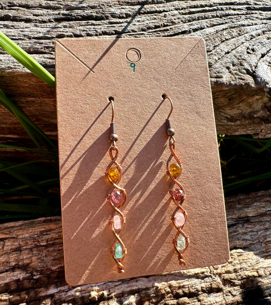 Tourmaline Earrings in Copper 9