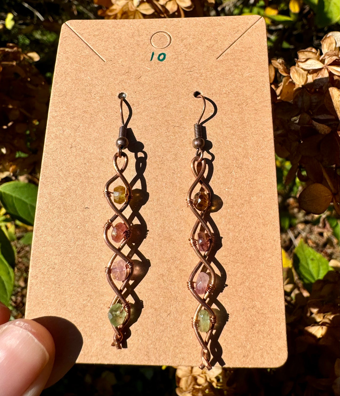 Tourmaline Earrings in Copper 10