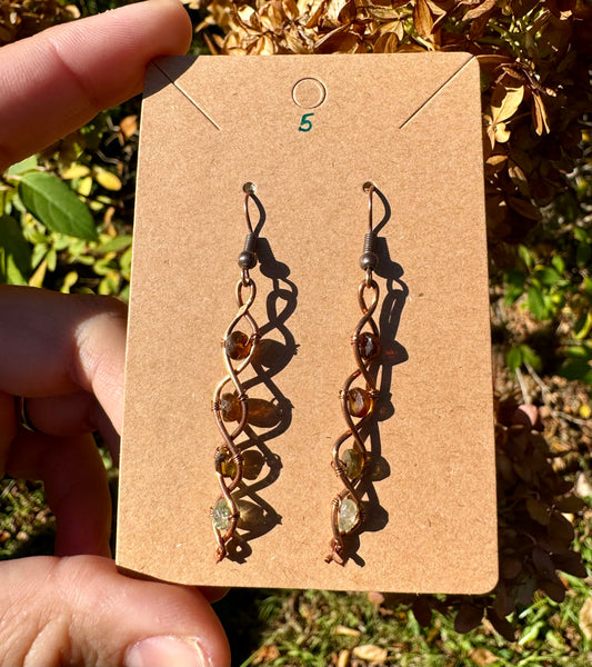 Tourmaline Earrings in Copper 5