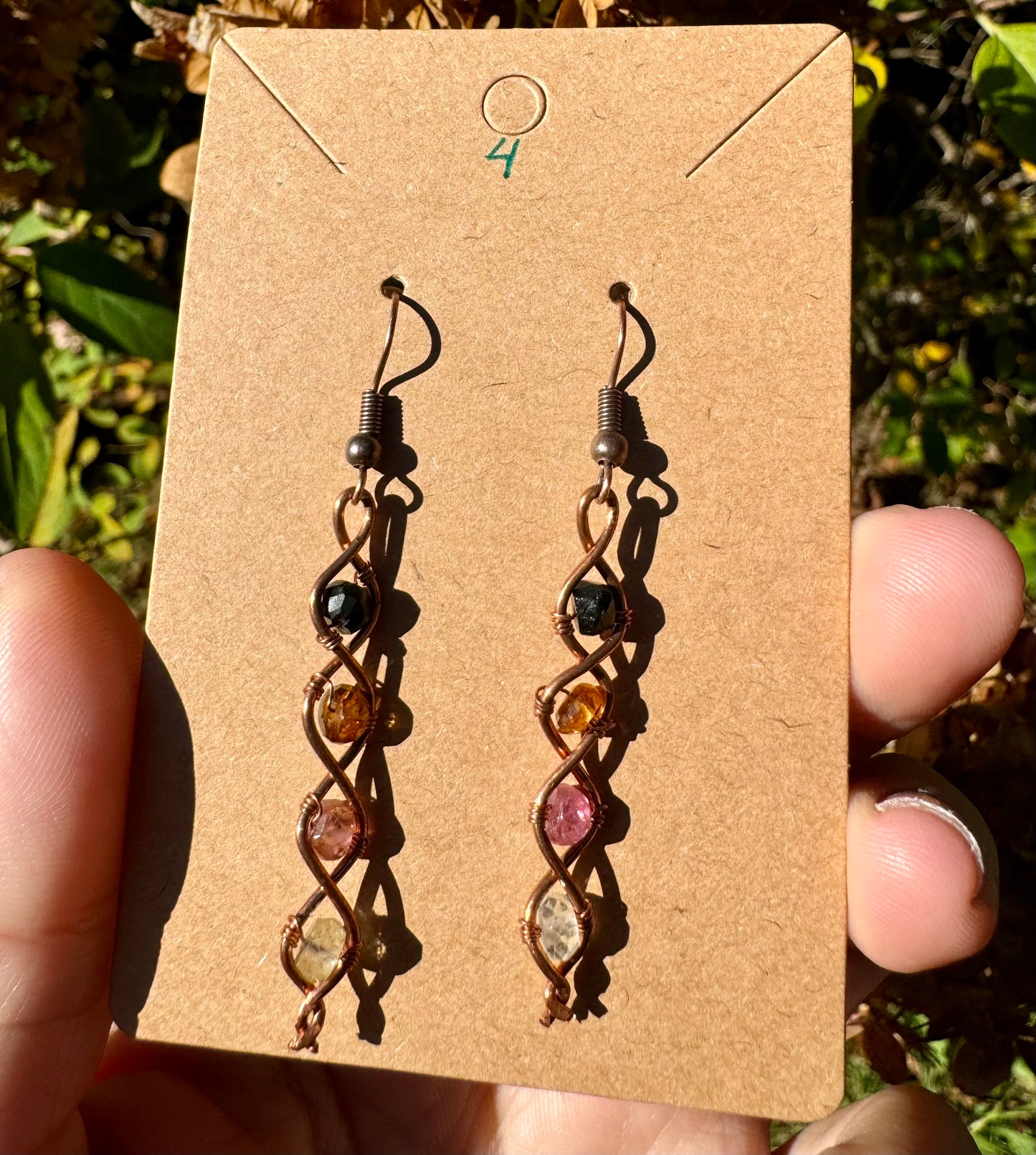 Tourmaline Earrings in Copper 4