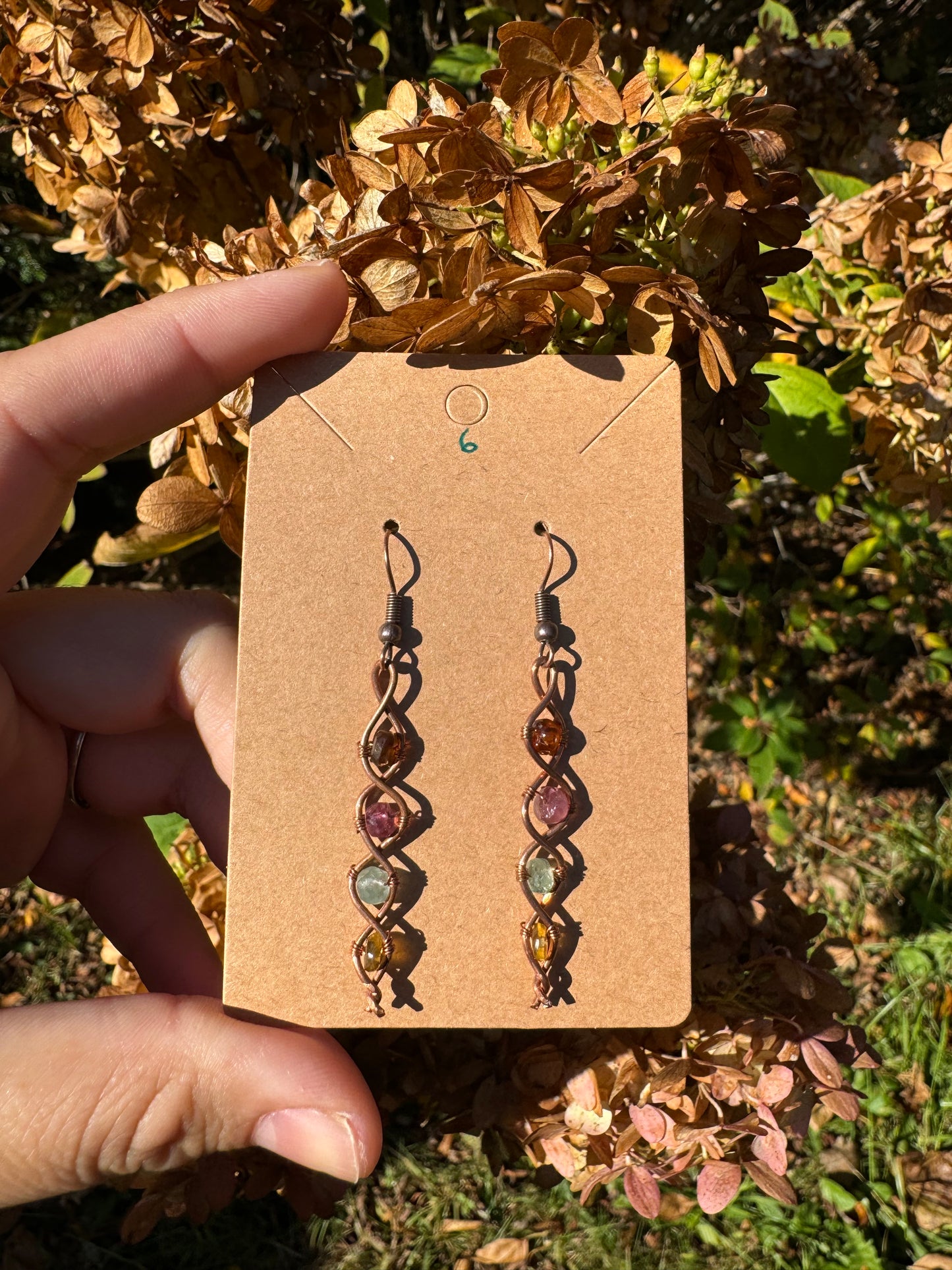 Tourmaline Earrings in Copper 6