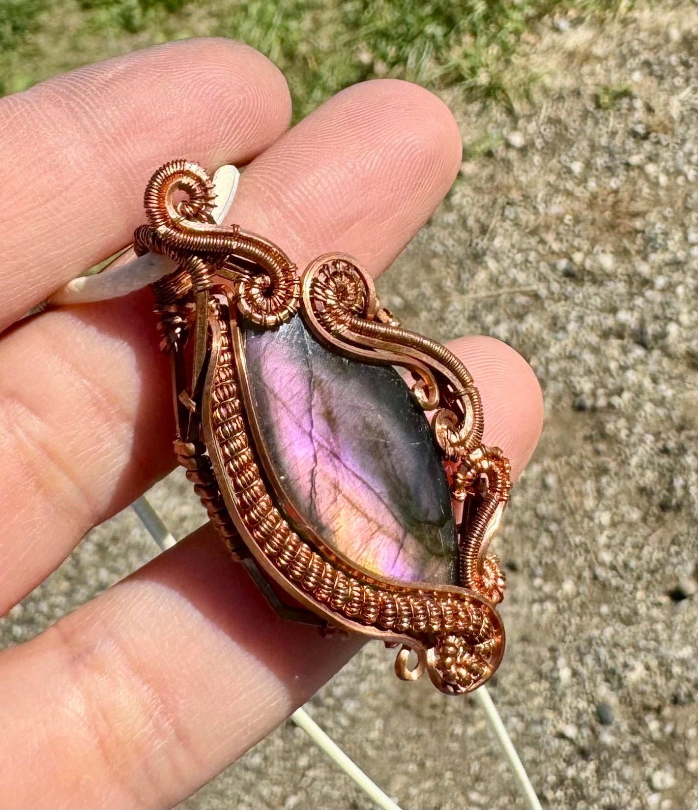 Purple Labradorite in Copper